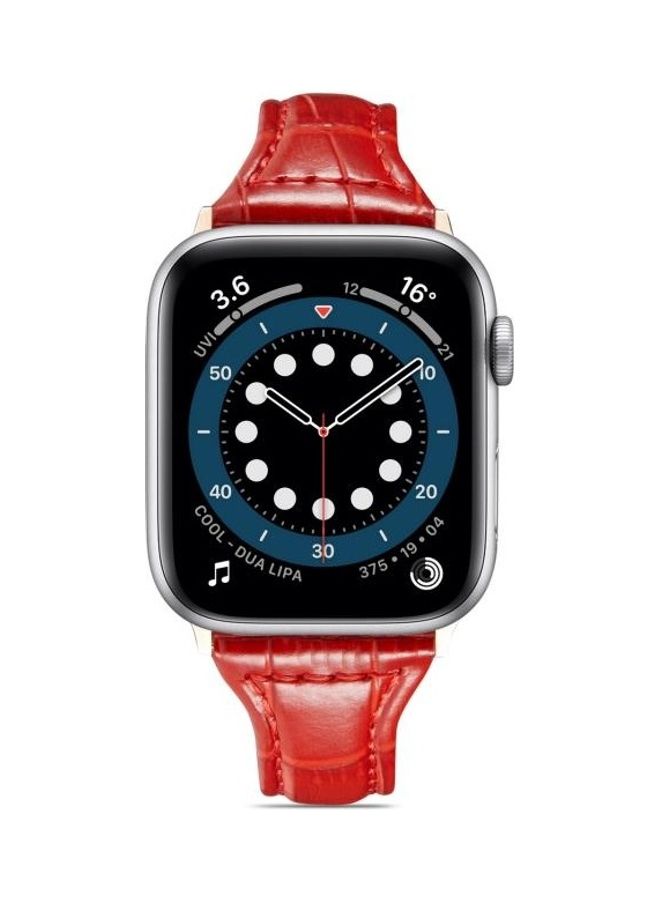 NIBEMINENT Ethnic Replacement Watchband for Apple Watch Series 1/2/3/4/5/6/7/SE 42/44/45mm Red - Image 2