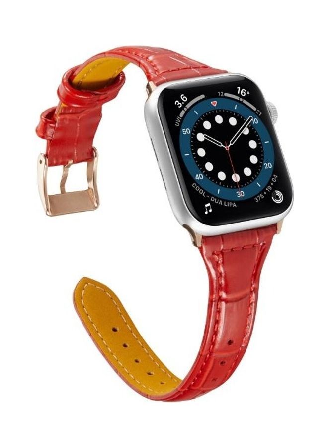 NIBEMINENT Ethnic Replacement Watchband for Apple Watch Series 1/2/3/4/5/6/7/SE 42/44/45mm Red - Image 3