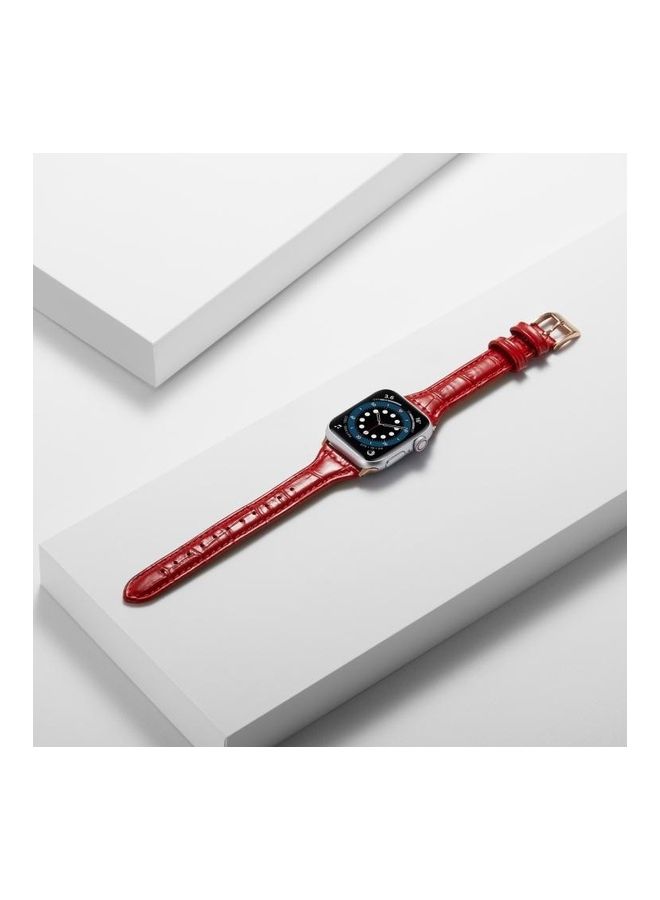 NIBEMINENT Ethnic Replacement Watchband for Apple Watch Series 1/2/3/4/5/6/7/SE 42/44/45mm Red - Image 4