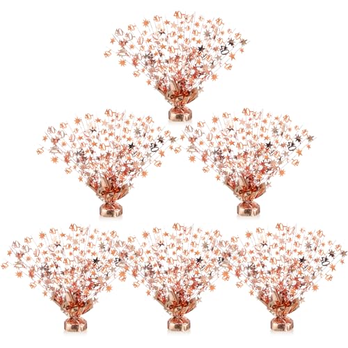 CraftyDream 6 Pcs 40th Rose Gold Birthday Decorations for Table Centerpieces Star and Number 40 Metallic Gleam Foil Spray Centerpieces for women 40th Birthday Anniversary Party Decorations - Image 1