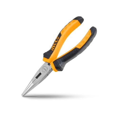 INGCO Long Nose Pliers, 160mm Polish and Anti-Rust Oil Long Nose Pliers Two Color Handle - Image 4