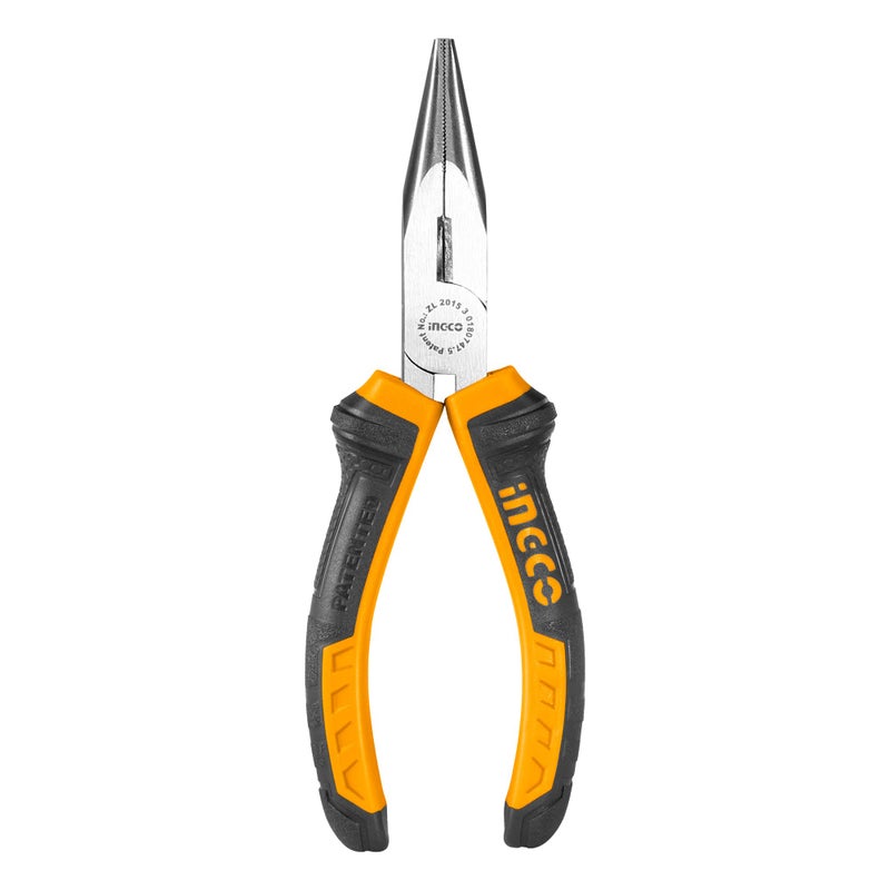 INGCO Long Nose Pliers, 160mm Polish and Anti-Rust Oil Long Nose Pliers Two Color Handle - Image 3
