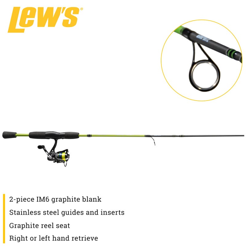 Lew's Crappie Thunder Spinning Reel and Fishing Rod Combo, 7-Foot 2-Piece IM6 Graphite Blank, Right or Left-Hand Retrieve, Crappie Thunder Green - Image 4