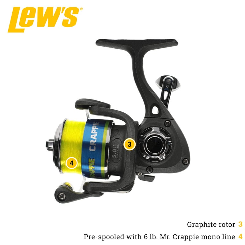 Lew's Crappie Thunder Spinning Reel and Fishing Rod Combo, 7-Foot 2-Piece IM6 Graphite Blank, Right or Left-Hand Retrieve, Crappie Thunder Green - Image 3