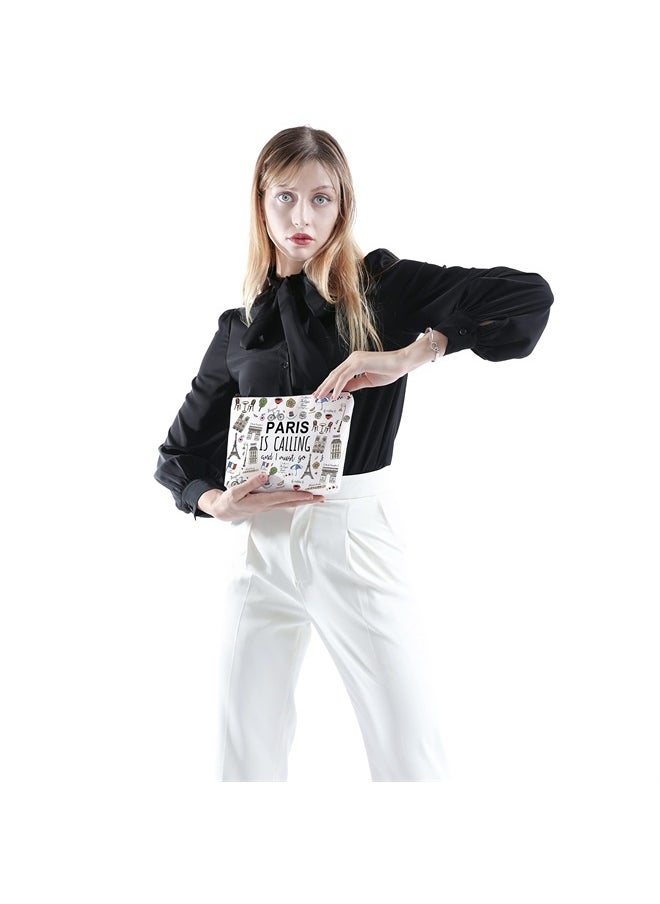 POFULL - Paris Themed Gifts Paris Is Calling And I Must Go Cosmetic Bag Paris Lover Gift (Paris Is Calling Cosmetic Bag) - Image 1