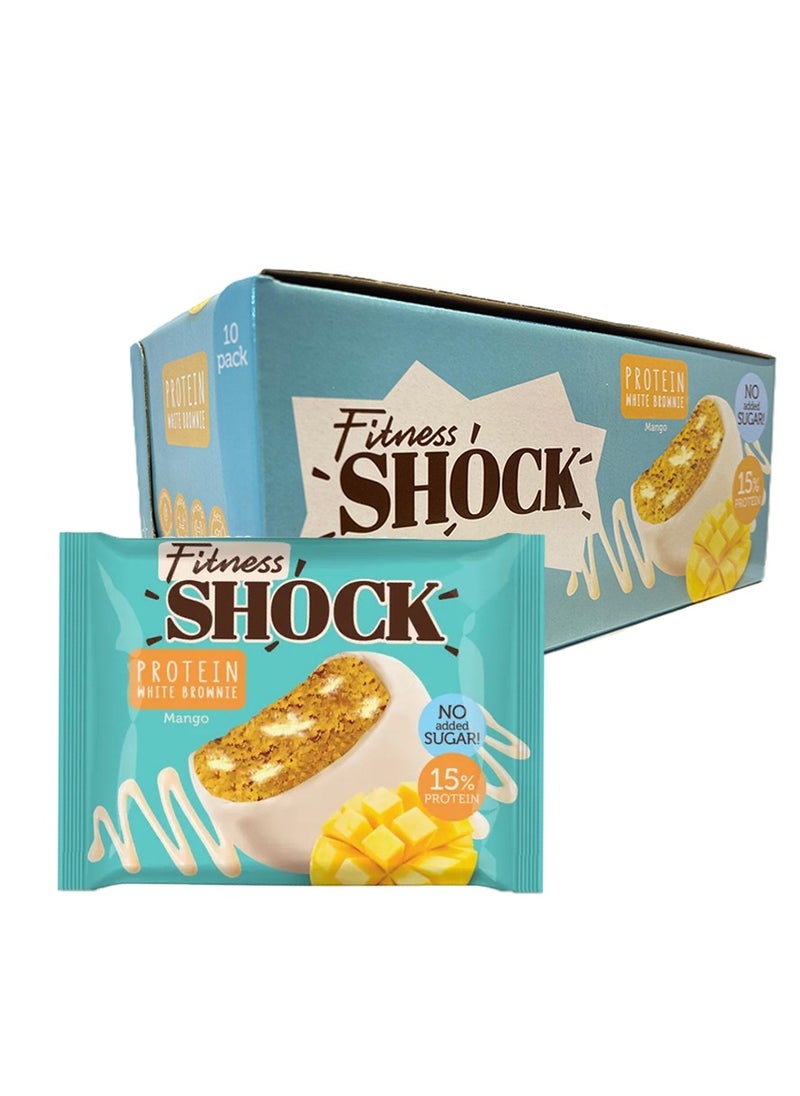 Fitness Shock - Fitness Shock Protein White Brownie Mango 10x50g – Power-Packed Protein for Fitness Enthusiasts - Image 1