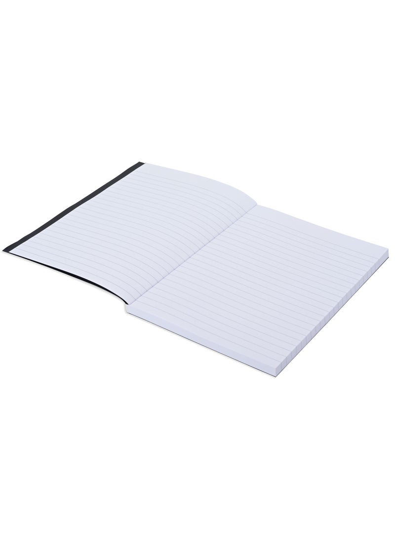 FIS® Notebook Soft Cover, A5 Size(14.8x21cm), 2 Quire, 192 Pages, 96 Sheets, Single Line Ruling, Golden/Black, Packet of 5 Pieces, Design 1 - FSNBSCA5GLBK01 - Image 2