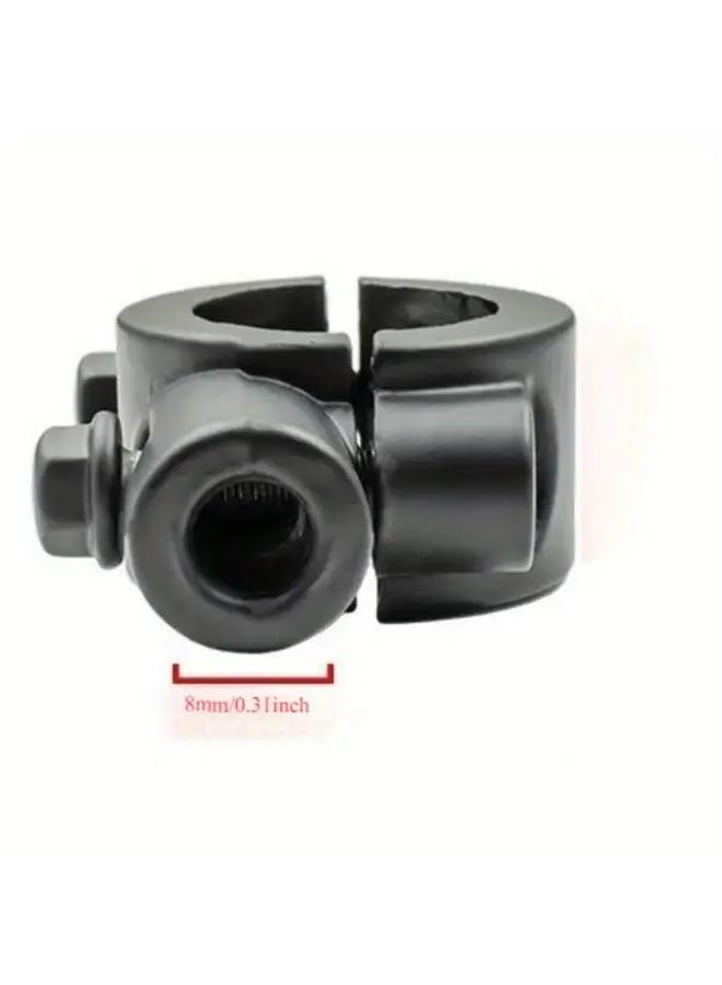 حامل مرآة دراجة نارية مقاس M10 مشبك قائم 25 مم محول حامل المقود الأسود - Image 3