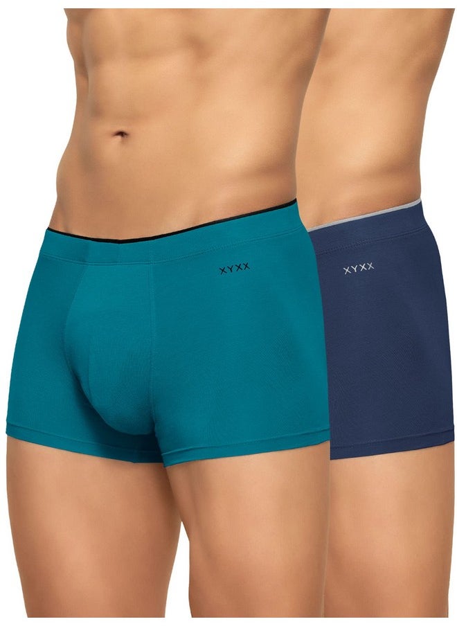 XYXX XYXX Men's Modal Classic Stretch Solid Trunks (Pack of 2) (XYTRNK_R1_2_Teal Dress Blue_S)  - Image 1