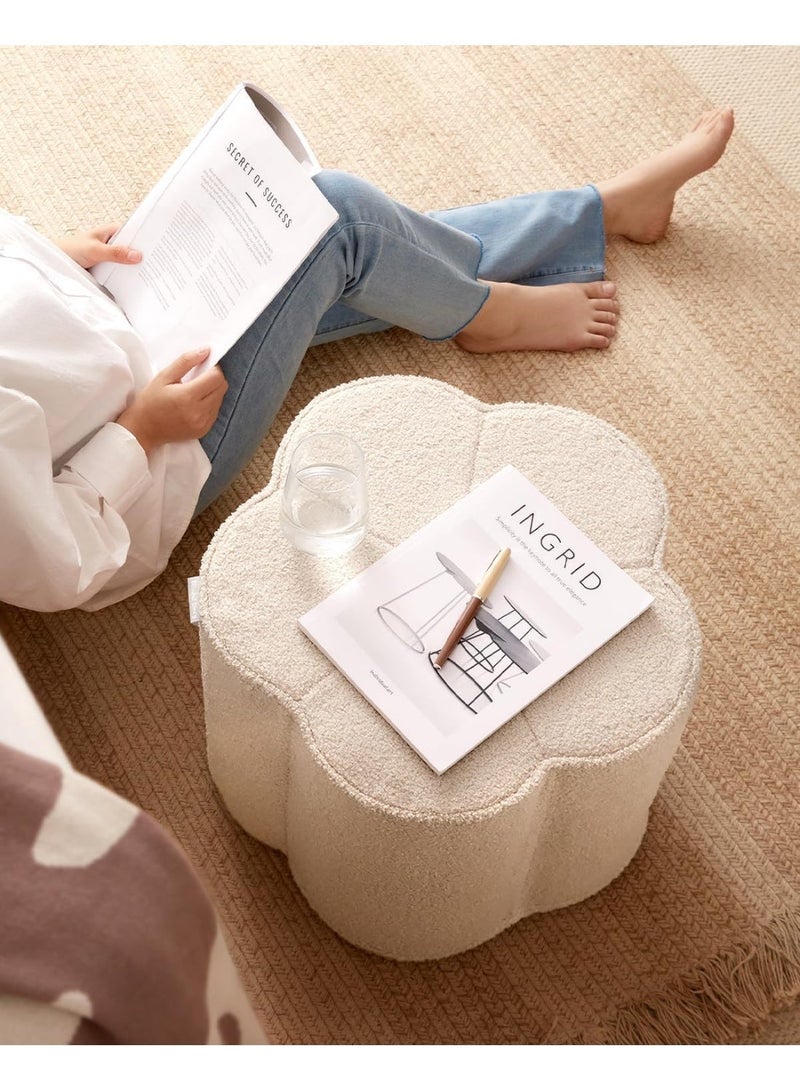 YOUWE7 Pouf Ottoman, Comfy Floral Ottoman for Living Room, Bedroom, Kids Room, Charm Floor Pouf for Home Decor, Full Foam Filling Foot Rest for Couch - Image 3