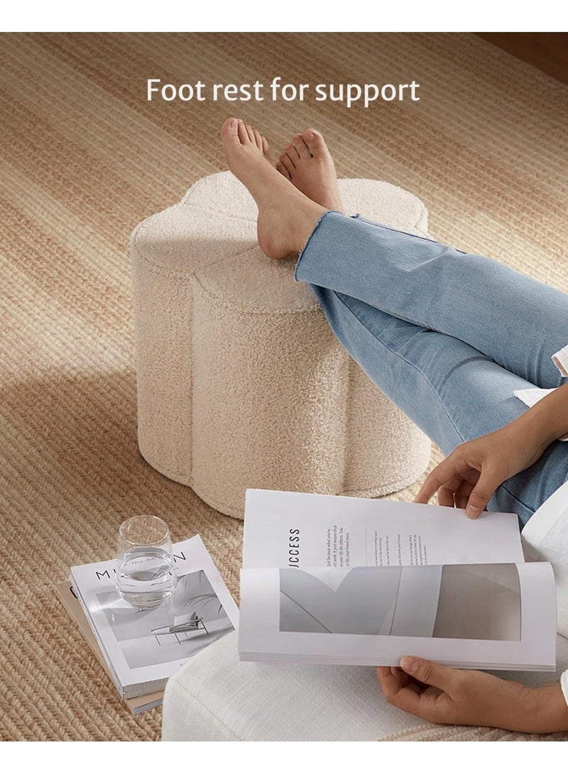 YOUWE7 Pouf Ottoman, Comfy Floral Ottoman for Living Room, Bedroom, Kids Room, Charm Floor Pouf for Home Decor, Full Foam Filling Foot Rest for Couch - Image 5