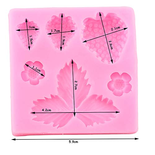 Seedomes 1 Pc 3D Strawberry and Flowers Silicone Mold for DIY Chocolate Gum Paste Handmade Ice Cream Crystal Cupcake Cake Topper Decor Ice Cube Candy Jelly Shots Fondant Mold Pudding Soap Mould Desserts - Image 2