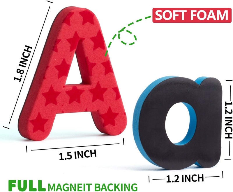Laxdacee 192 Pcs Magnetic Letters Numbers 9 Color(With Pattern Blocks,Symbols) Foam Set, Alphabet Magnets Gift for Preschool Kids Children Toddler Educational Fridge Refrigerator Toy, Classroom School Learning - Image 5