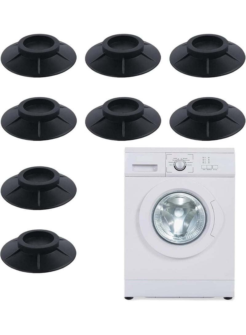 8 قطع من وسادات امتصاص الاهتزازات المطاطية المضادة للاهتزاز، حصيرة مضادة للاهتزاز للغسالة والمجفف، وسادة أقدام الغسالة - Image 1