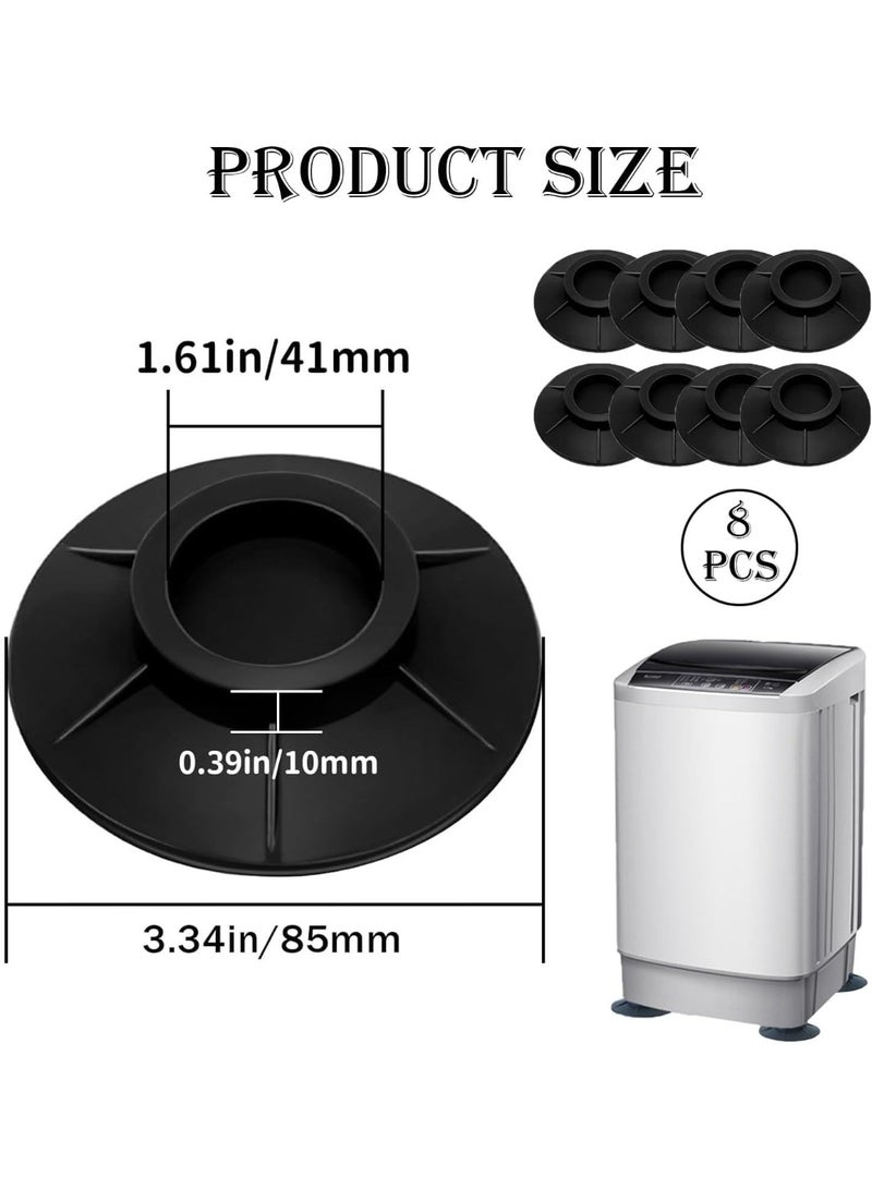 8 قطع من وسادات امتصاص الاهتزازات المطاطية المضادة للاهتزاز، حصيرة مضادة للاهتزاز للغسالة والمجفف، وسادة أقدام الغسالة - Image 2