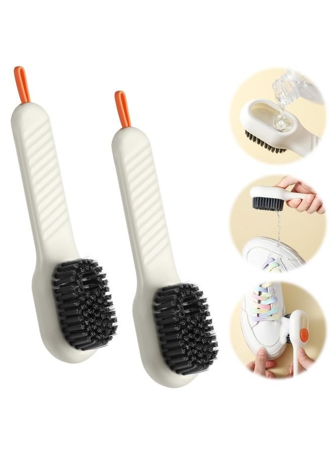 هومستر 2 قطعة 2 في 1 فرشاة تنظيف متعددة الوظائف أحذية غسيل فرشاة تنظيف صندوق سائل موزع صابون فرش تنظيف سائل إضافة فرش ناعمة خطاطيف لغسيل الملابس مطبخ الحمام المنزلي - Image 1