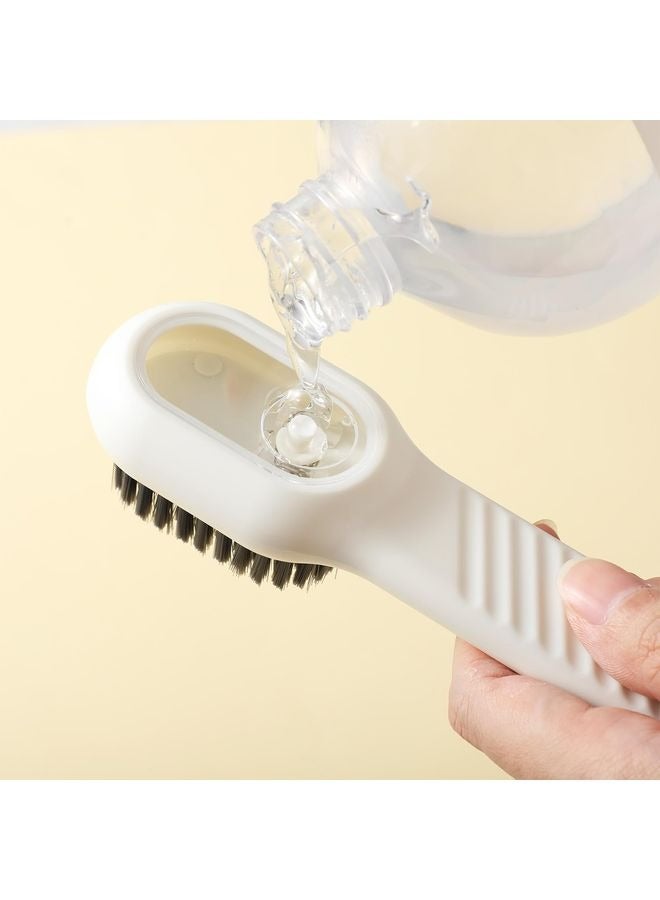 هومستر 2 قطعة 2 في 1 فرشاة تنظيف متعددة الوظائف أحذية غسيل فرشاة تنظيف صندوق سائل موزع صابون فرش تنظيف سائل إضافة فرش ناعمة خطاطيف لغسيل الملابس مطبخ الحمام المنزلي - Image 3