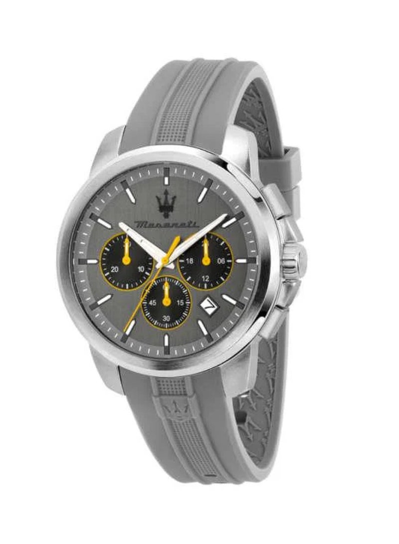 Maserati ساعة سيليكون رمادية للرجال Successo R8871621043 - 43 مم - Image 1