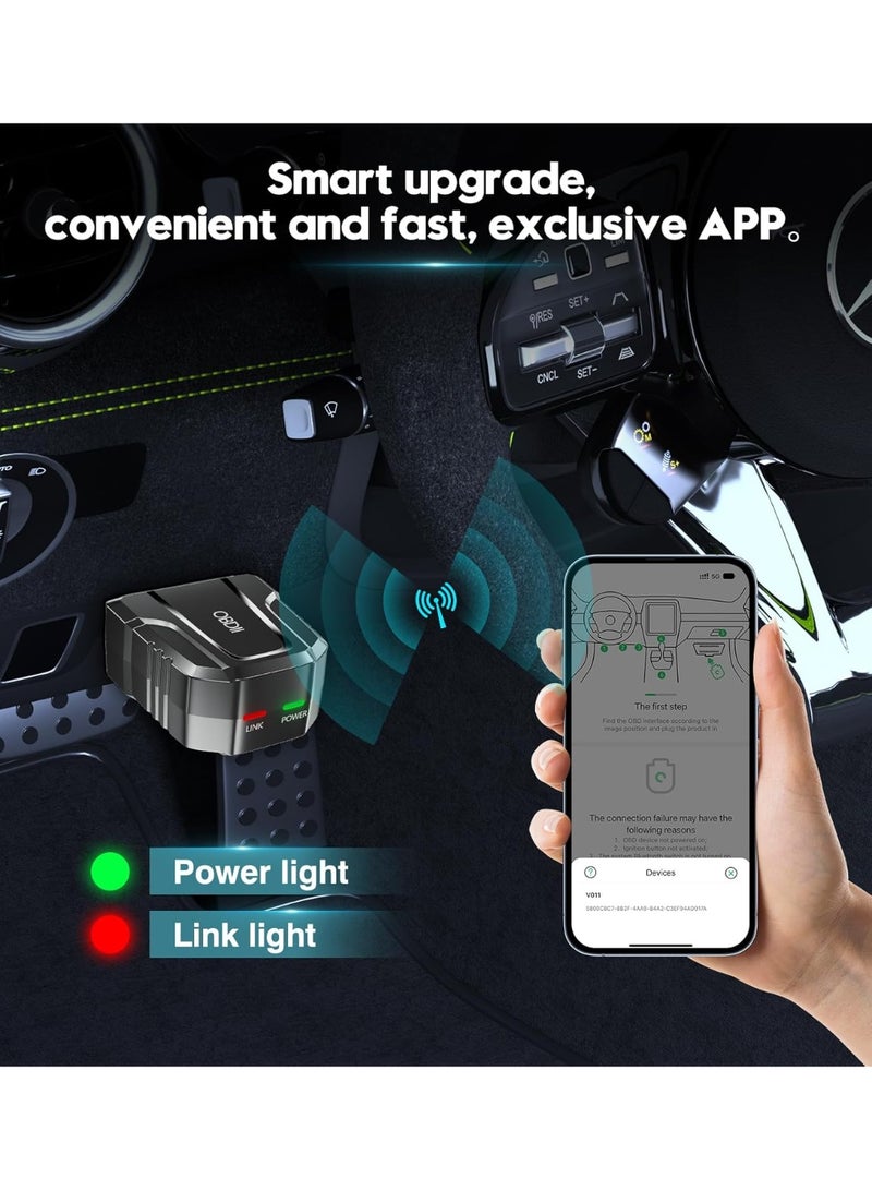 BUANIERT OBD2 Scanner Reader Bluetooth Wireless Auto Diagnostic Scan Tool for iOS & Android for Performance Test Bluetooth 5.4 Car Check Engine Car Code Reader, Clear Error Code Live Data Reset Exclusive APP  - Image 4