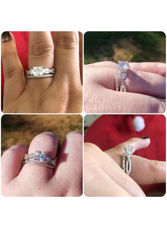 Newshe Jewellery مجموعة خواتم زفاف من نيوشي للرجال والنساء، خواتم من التنغستن للرجال، فضة إسترليني، مقاس 11 و7 - Image 2