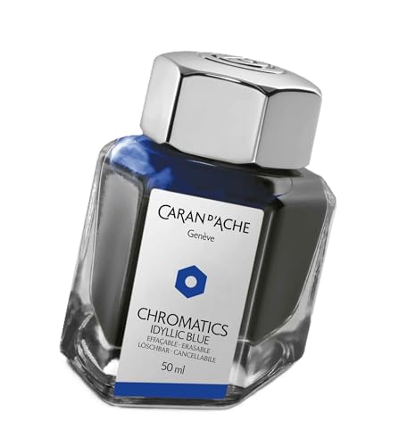 Caran d'Ache 50ml Chromatics Ink Bottle - Iddyllic Blue - Image 1