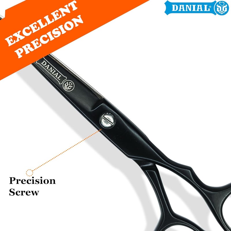 DANIAL High Carbon Razor Cut Stainless Steel Hair Cutting Scissors - Professional Barber Scissors for Men and Women - Ideal for Beard, Moustache, and Nose Trimming 7 INCH (BLACK) - Image 3