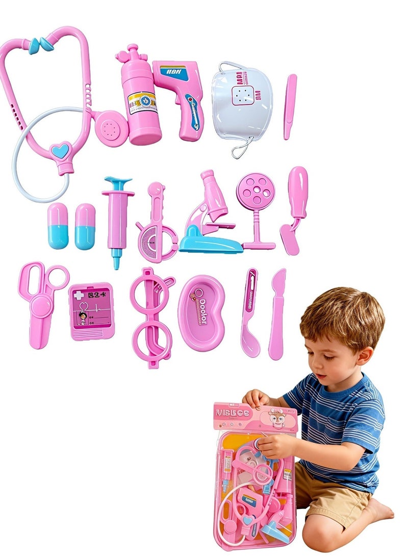 Celver Little Doctor Kids Toys, Role Play Doctors Toys For Toddler Boys Girls -Pink. - Image 1