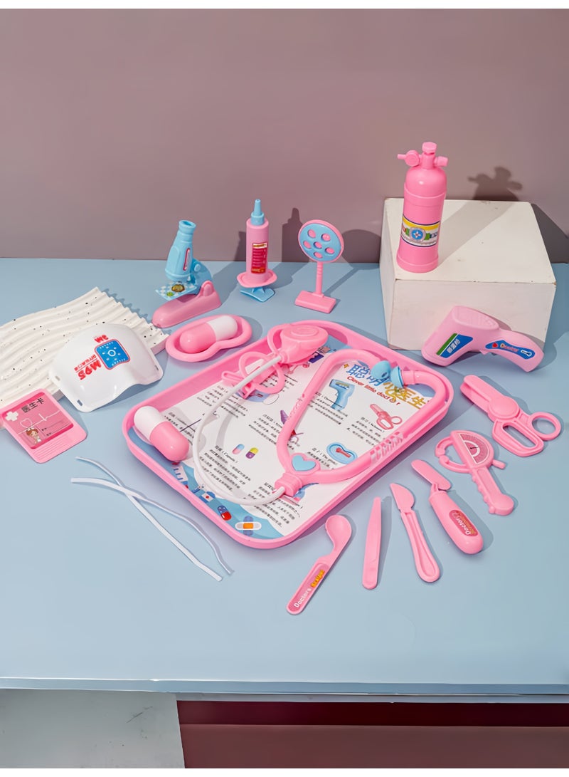 Celver Little Doctor Kids Toys, Role Play Doctors Toys For Toddler Boys Girls -Pink. - Image 3