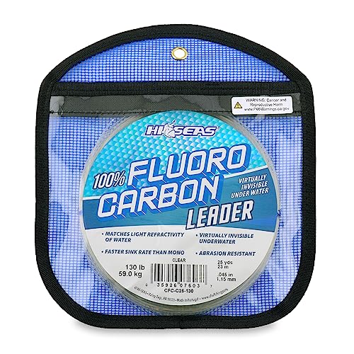 HI-SEAS 100% Fluorocarbon Fishing Leader, 130 lb, Clear, 25 yd - Image 2