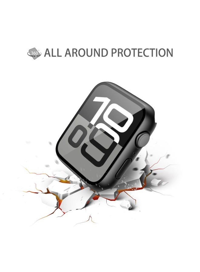 شيك فايب جراب زجاجي مقوى متوافق مع ساعة Apple Watch Series 11/Series 10 مقاس 42 مم، واقي شاشة صلب من البولي كربونات للحماية الشاملة، غطاء خفيف الوزن مقاوم للخدش فائق النحافة لساعة iWatch، (42 مم، أسود) - Image 3
