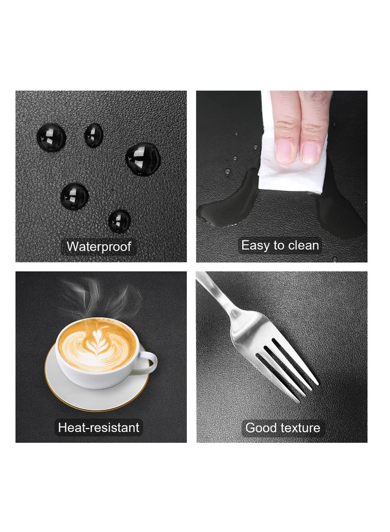 NIBEMINENT Placemats for Dining Table Set of 6 Faux Leather Placemat  - Image 3