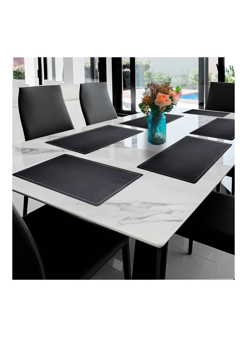 NIBEMINENT Placemats for Dining Table Set of 6 Faux Leather Placemat  - Image 4