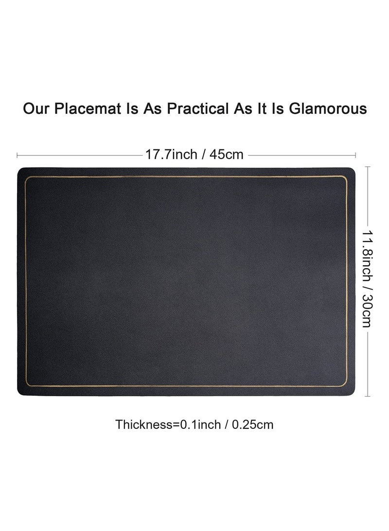 NIBEMINENT Placemats for Dining Table Set of 6 Faux Leather Placemat  - Image 5