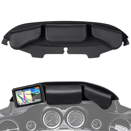 Benlari Windshield Bag, 3 Pocket Batwing Fairing Windshield Bag, Waterproof Motorcycle Windscreen Bag Fit For Harley Touring Electra Glide, Street Glide FLHX FLH, Trike Models 1996-2013 - Image 1