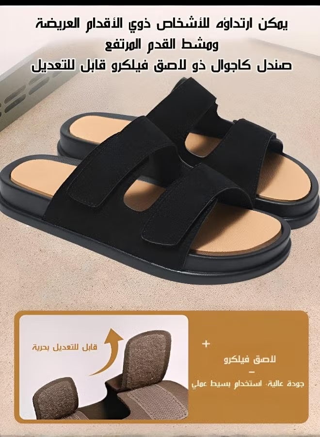 Men Adjustable Velcro Casual Sandals for Wide Feet and High Instep - Image 2