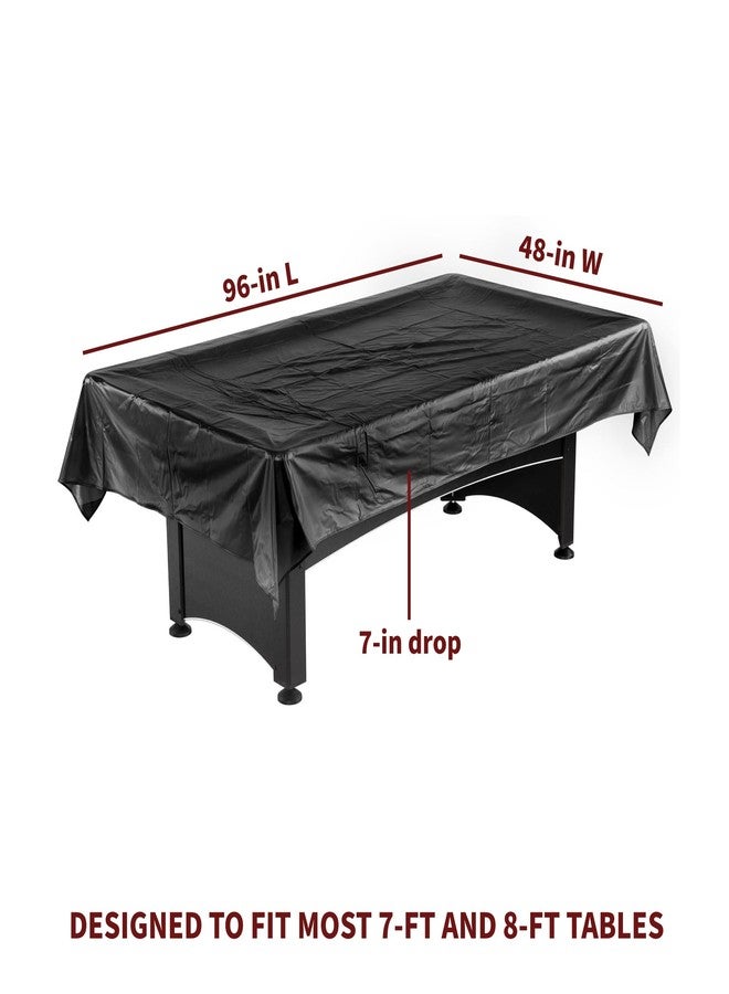 Hathaway 8 Foot Pool Table Cover – Black Leatherette Billiard Table Cover with Cotton Lining and Reinforced Seams – Dust and Spill Protection for Game Room Tables - Image 2