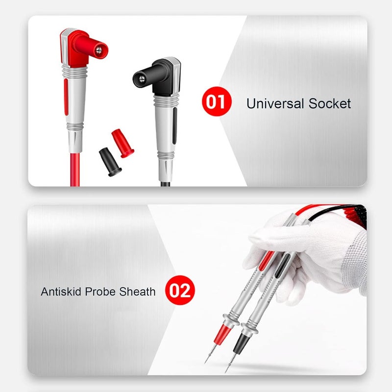 56cm Extended Spring Multimeter Test Leads With Brass Probes PU Material Anti Breakage - Image 4
