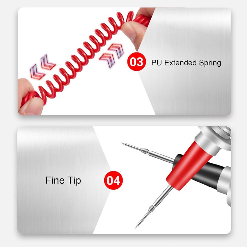 56cm Extended Spring Multimeter Test Leads With Brass Probes PU Material Anti Breakage - Image 5