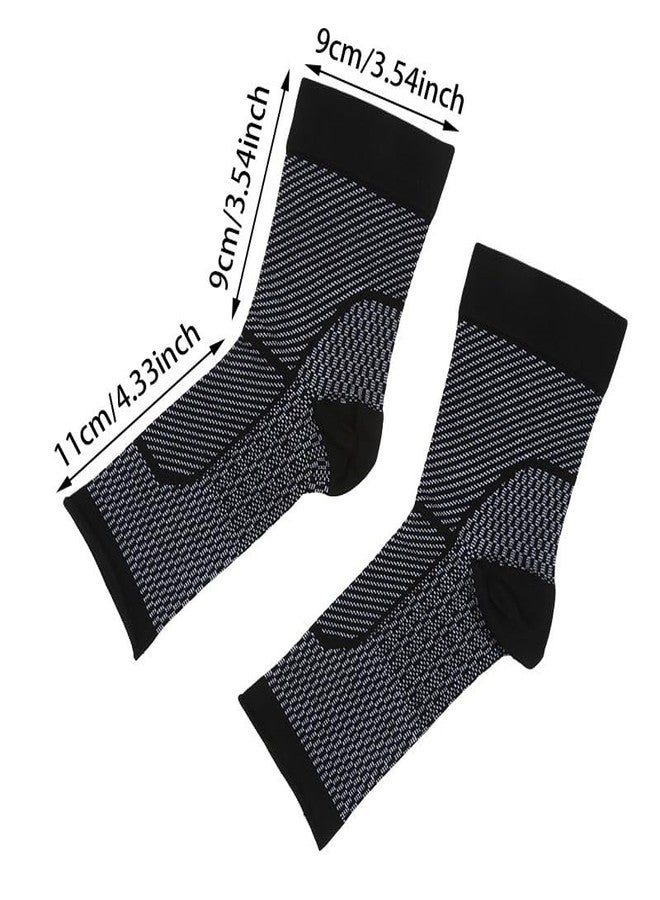 Paiwefil Compression Ankle Support Sleeve Sports Socks High Elasticity, Breathable Ankle Support for Sports and Injury Recovery, Suitable for Men and Women 1 Pair (Black, S/M) - Image 3