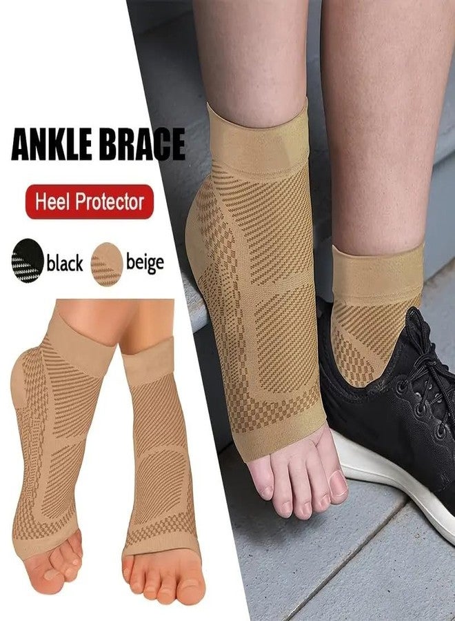 Paiwefil Compression Ankle Support Sleeve Sports Socks High Elasticity, Breathable Ankle Support for Sports and Injury Recovery, Suitable for Men and Women 1 Pair (Black, S/M) - Image 2