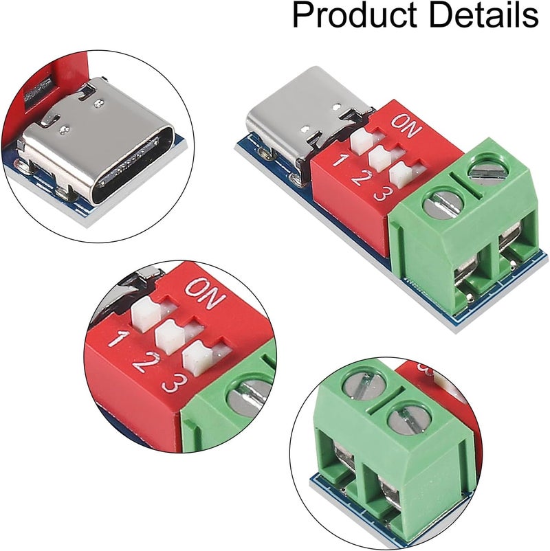 UMLIFE 2PCS USBC PD Trigger Board Module PDQC Decoy Board Fast Charge USB Typec to 12v High Speed Charger Power Delivery Boost Module  - Image 4