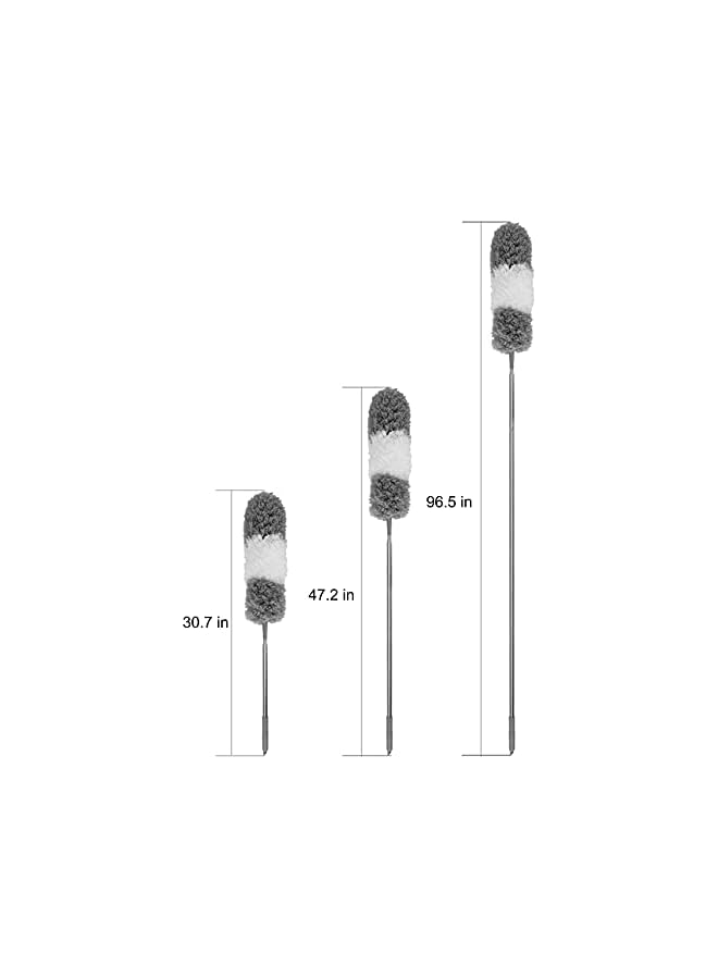 erorex Microfiber Duster with Extra Extension Pole(30-96 inches) Bendable & Extendable Cobweb Duster Microfiber Telescoping Duster for Cleaning High Ceiling,Ceiling Fan, Blinds(Extra Refills) - Image 2