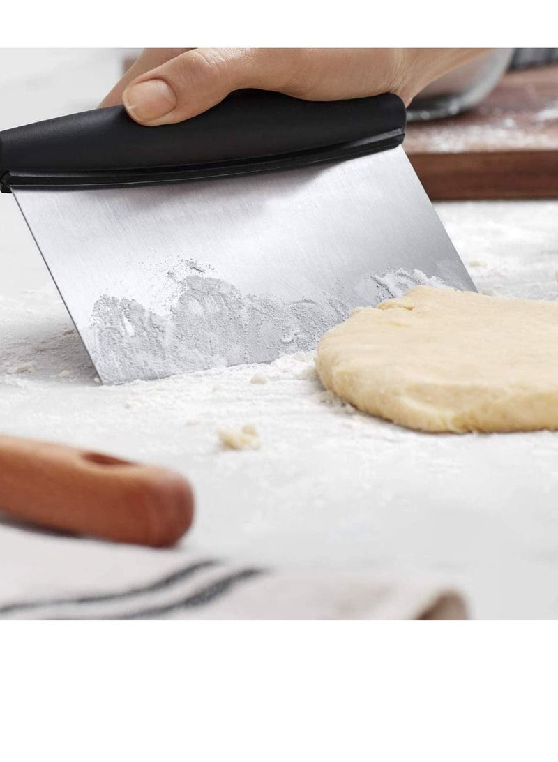Y&D Dough Cutter Scraper Bowl Plastic Fondant Cake Scrapers Decorating for Kitchen Restaurant Bakery Pastry Steel Flour Mixer Non Slip Handle  - Image 3
