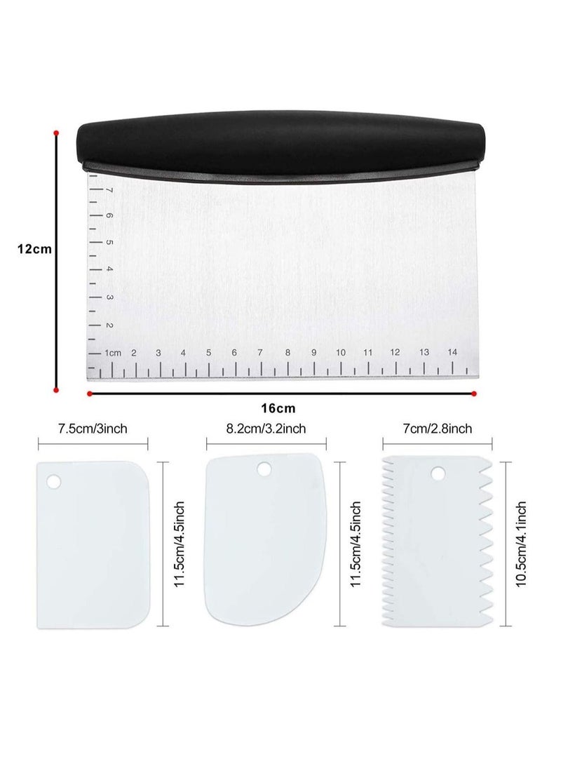 Y&D Dough Cutter Scraper Bowl Plastic Fondant Cake Scrapers Decorating for Kitchen Restaurant Bakery Pastry Steel Flour Mixer Non Slip Handle  - Image 2