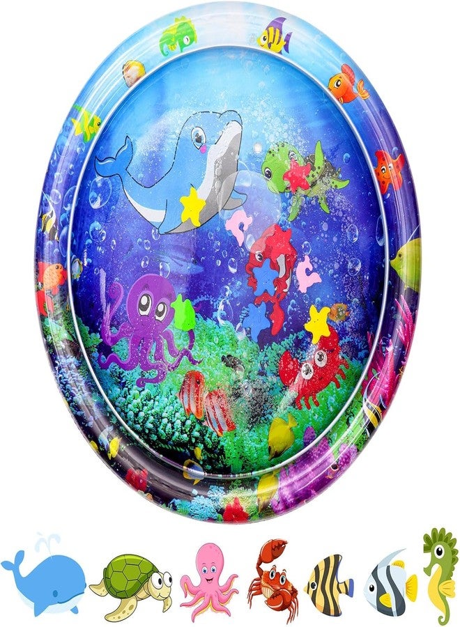 SKYTAK Tummy Time Water Mat for Children | Inflatable Water Play Mat for Early | Fun Sensory Water Pad for Floor Play, Motor Skills & Visual Engagement (Multicolor Pack of 1) - Image 1