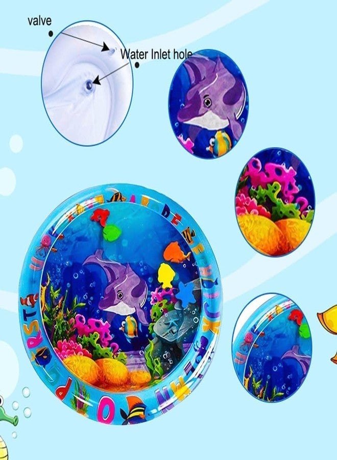 SKYTAK Tummy Time Water Mat for Children | Inflatable Water Play Mat for Early | Fun Sensory Water Pad for Floor Play, Motor Skills & Visual Engagement (Multicolor Pack of 1) - Image 4