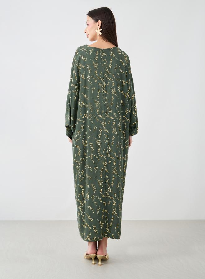 Styli Styli Foil Printed Batwing Sleeve Kaftan  - Image 4