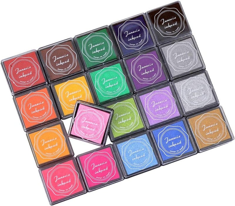 YPSelected Craft Ink Pad Inkpad for Paper Wood Fabric 15 Colors Available for Rubber Stamps (20 Multi-Colors Set) - Image 1