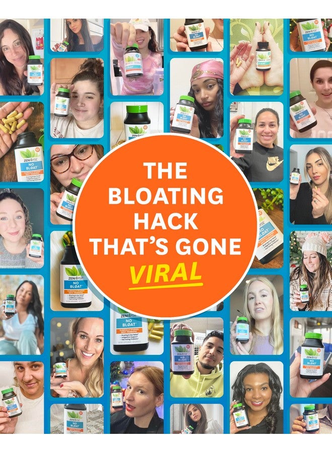 Zenwise Health NO Bloat Probiotics for Women and Men Digestive Health with Ginger, Dandelion, and Lactase, Digestive Enzymes for Gas and Bloating Relief - Vegan Water Retention Pills - 14 CT - Image 2