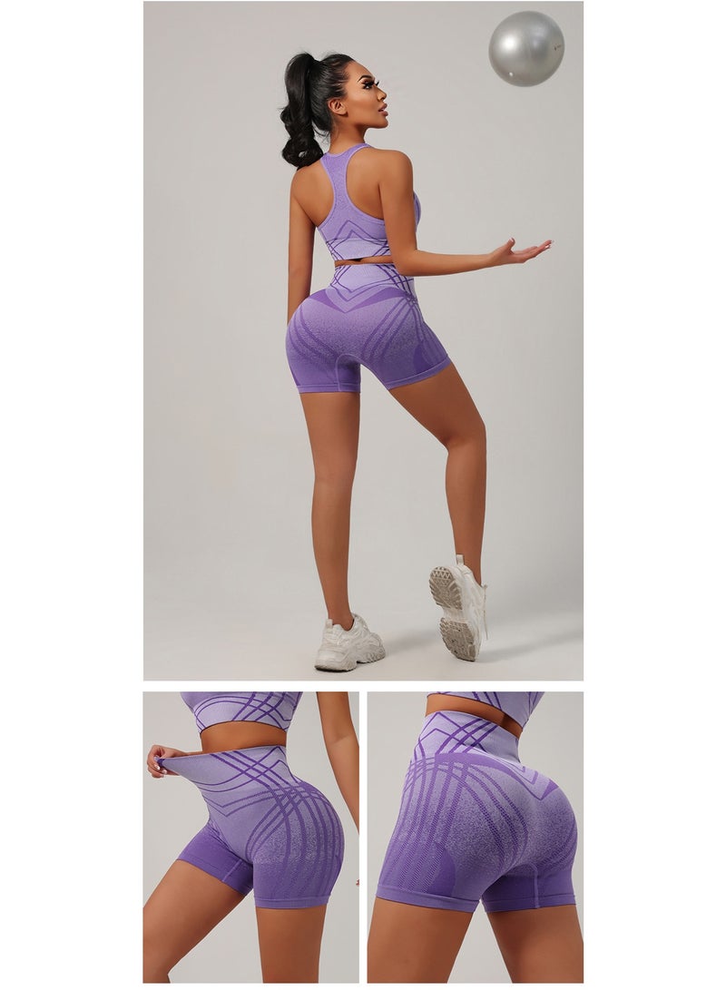 general Seamless gradient dyeing yoga set, high-waisted fitness pants with buttock-enhancing function, high-elasticity sports outfit - Image 2